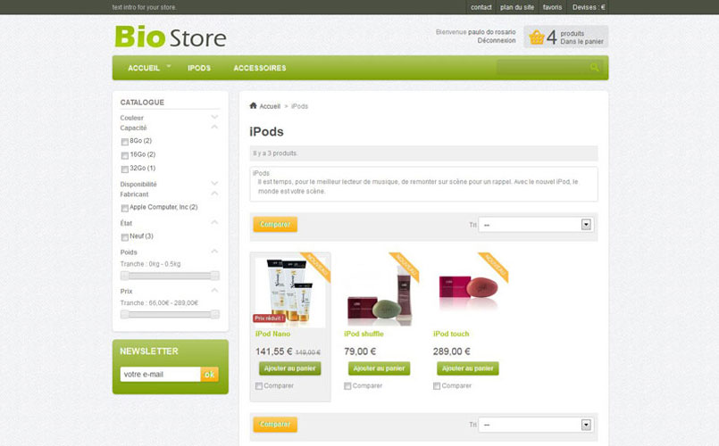 Theme responsive newacth Bio pour Prestasop 1.5