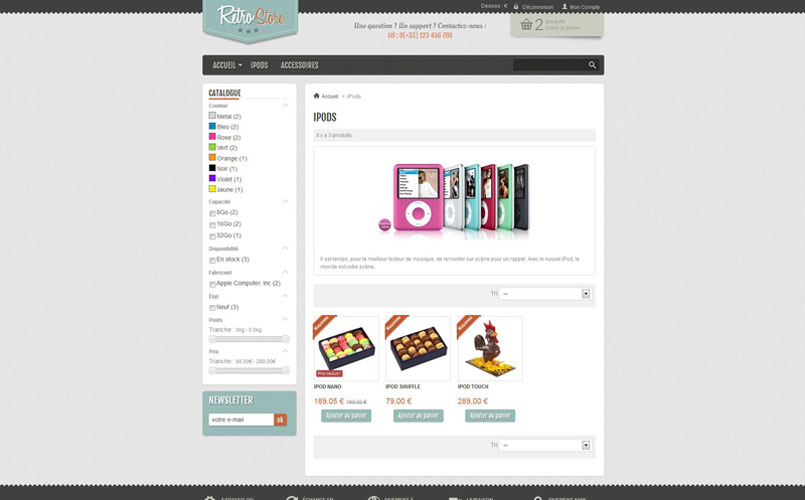 Theme responsive newacth Retro pour Prestasop 1.5