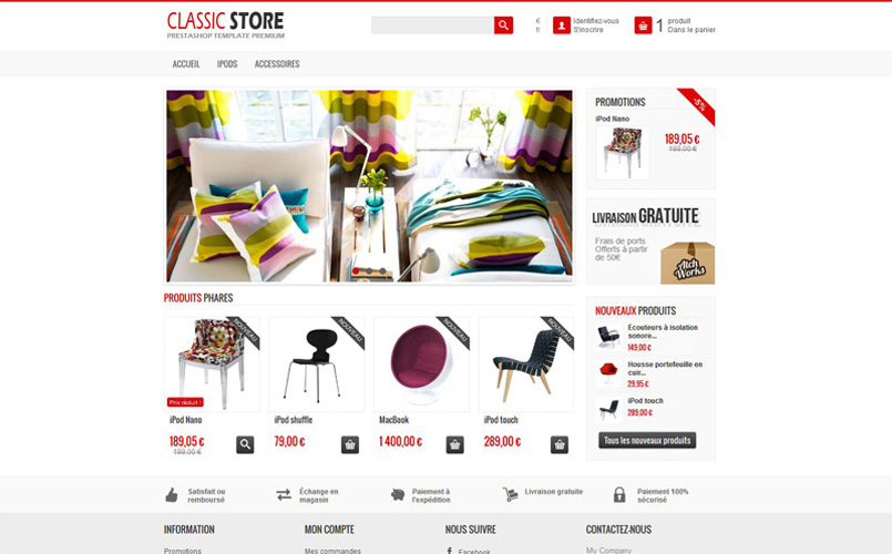 Theme responsive newacth Universel pour Prestasop 1.5