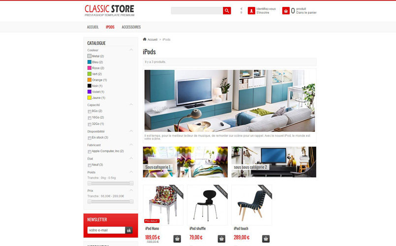 Theme responsive newacth Universel pour Prestasop 1.5